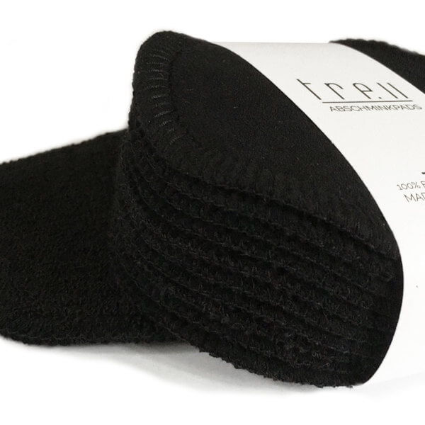 Treu Make-up removal pads sweat & terry cloth black 10 pieces