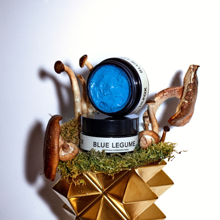 Masque hydratant apaisant Lilfox Blue Legume - Ambiance au champignon
