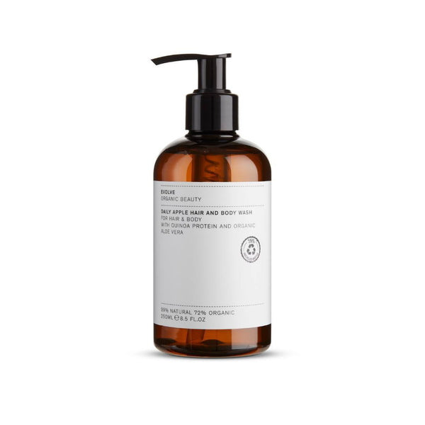 Evolve Organic Beauty Gel de baño diario para cabello y cuerpo de manzana 250 ml