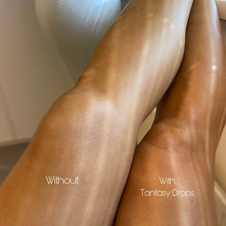 Tantasy Tanning Drops before and after