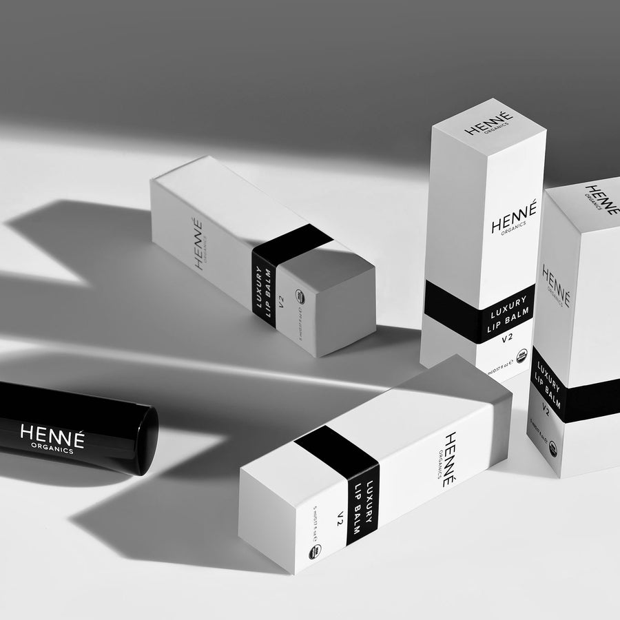 Henné Organics Luxury Lip Balm V2 Packaging