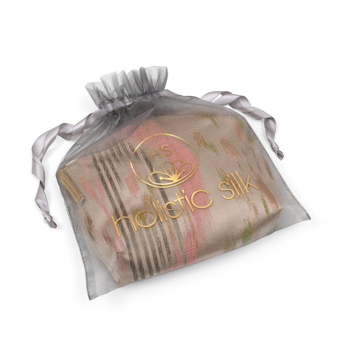 Lavender Make-Up Bag Rose Silk Velvet - Organza Bag