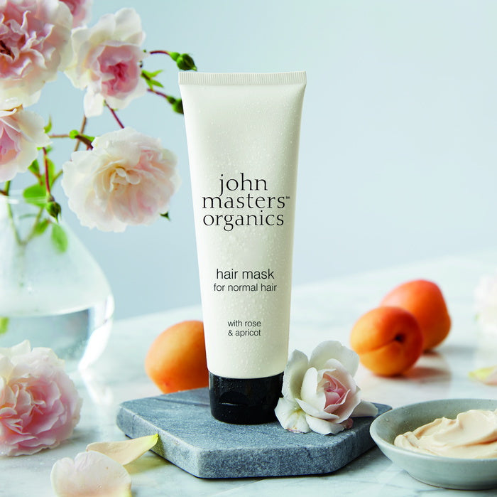 John Masters Organics Maschera per capelli normali con rosa e albicocca