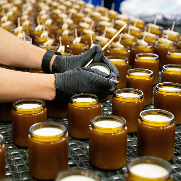 P.F. Candle Co. - assembly line