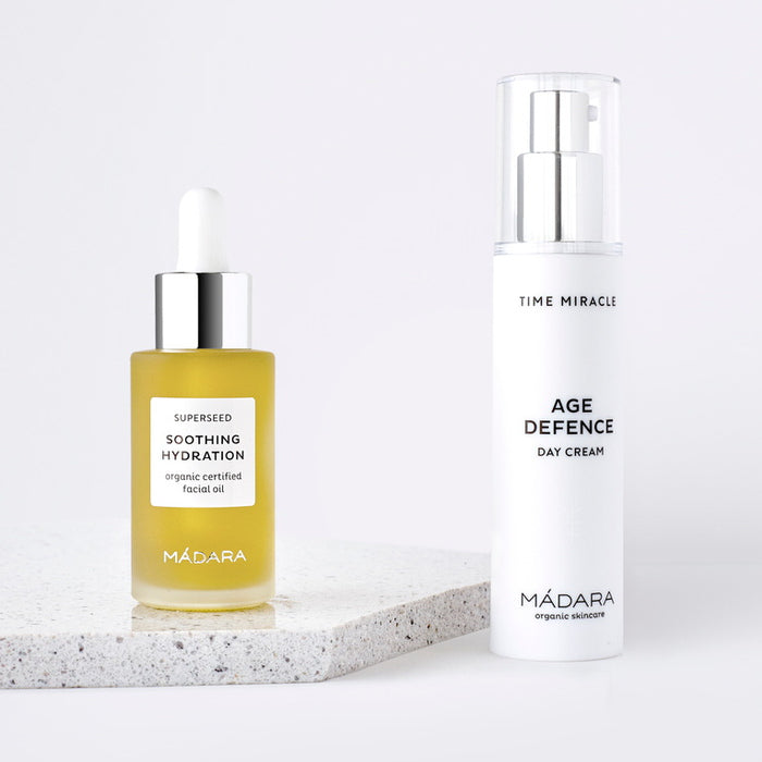 Mádara Superseed Soothing Hydration Facial Oil and Age Defence Day Cream