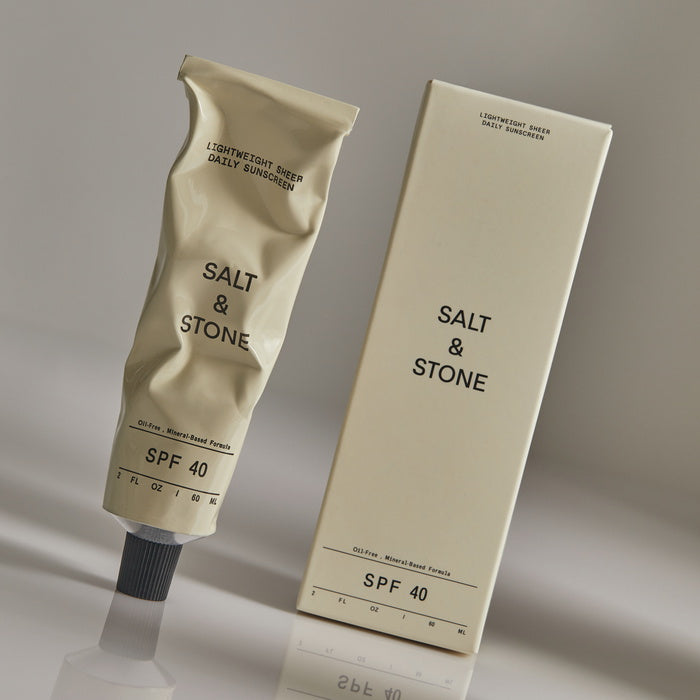 Salt & Stone Écran solaire quotidien léger et transparent SPF 40 60 ml - mood avec emballage