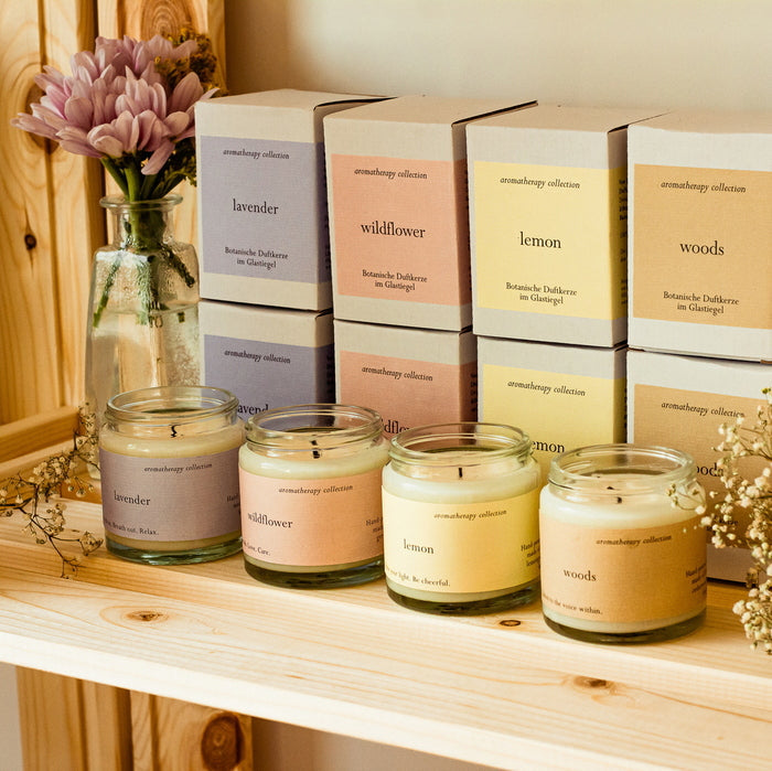 Lima Aromatherapy candles with packaging