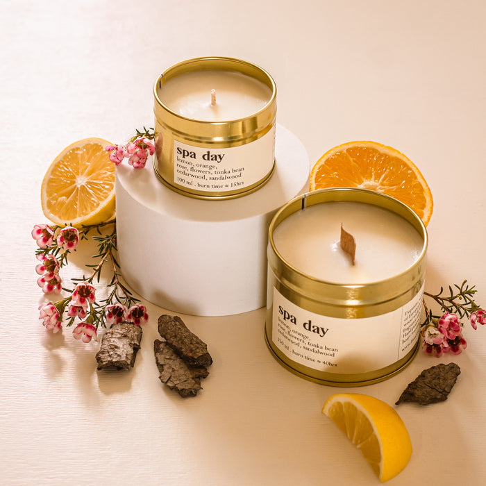 Spa Day Botanical Scented Candle With Wooden Wick 250 ml