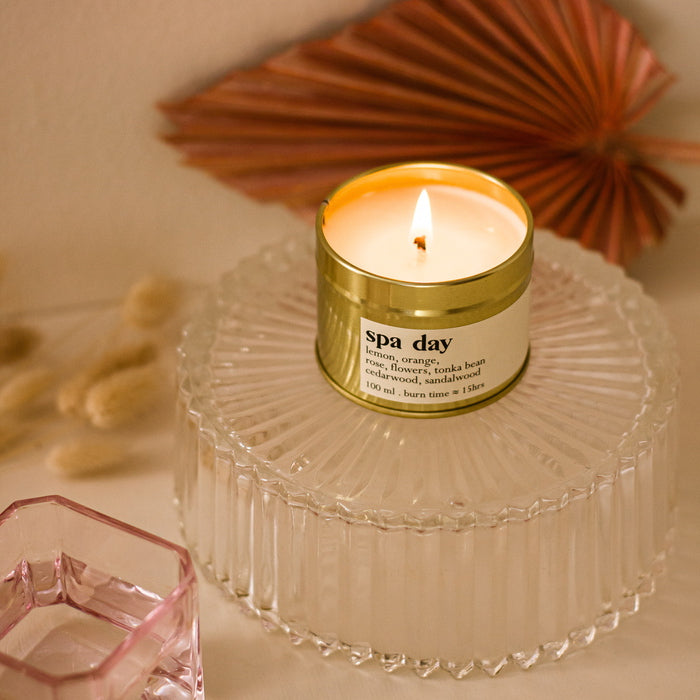 Spa Day Botanical Scented Candle Mood Glass