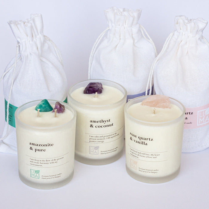 Lima Cosmetics Crystal candle collection with bag