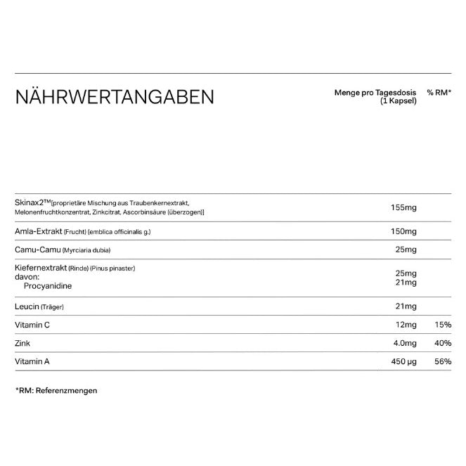 The Nue Co. Información nutricional del filtro de piel