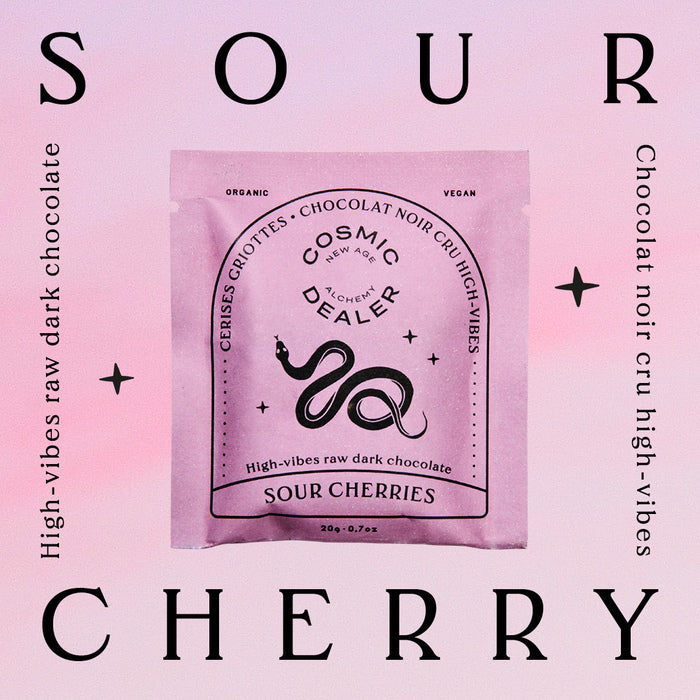 Cosmic Dealer Box of 7 Chakra Chocolates Mood Sour Cherry