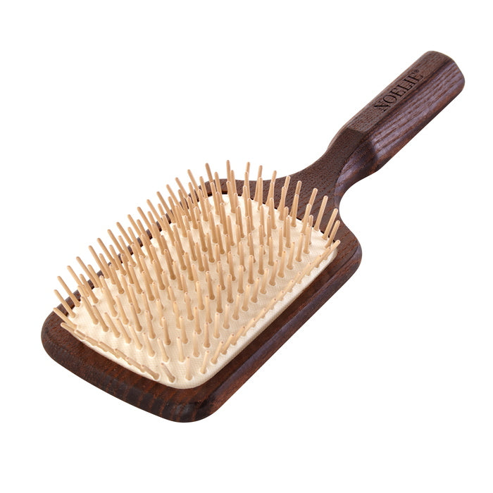 Paddle brush with wooden knobs