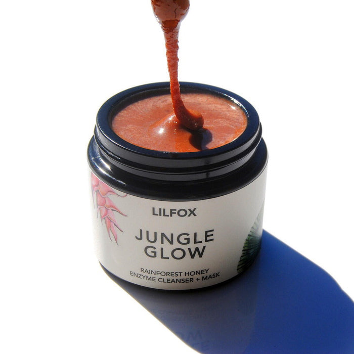 Lilfox Jungle Glow Nettoyant + Masque Enzymatique Au Miel Tropical - texture pot ouvert