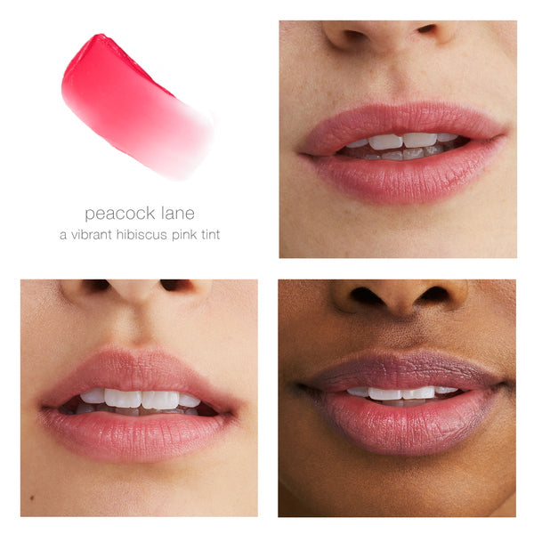 RMS Beauty Tinted Daily Lip Balm - Peacock Lane 4,5 g - swatch and lips