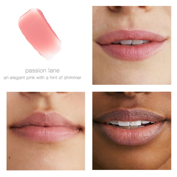 RMS Beauty Bálsamo labial diario con color - Passion Lane 4,5 g - muestra y labios