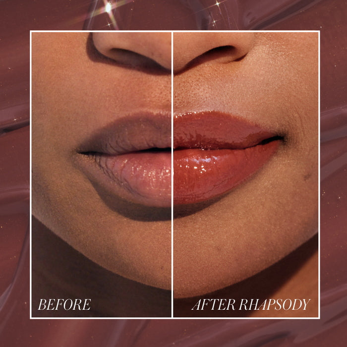 Liplights Cream Lip Gloss Before after Rhapsody