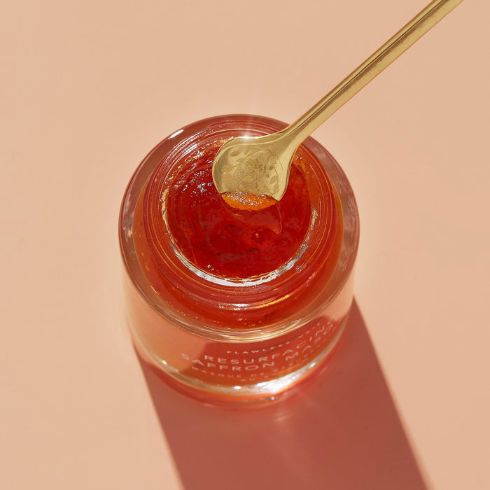 Ranavat Flawless Veil Resurfacing AHA Saffron Masque open jar from top