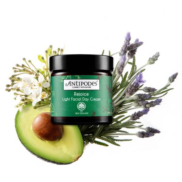 Antipodes Rejoice Light Facial Day Cream - with ingredients