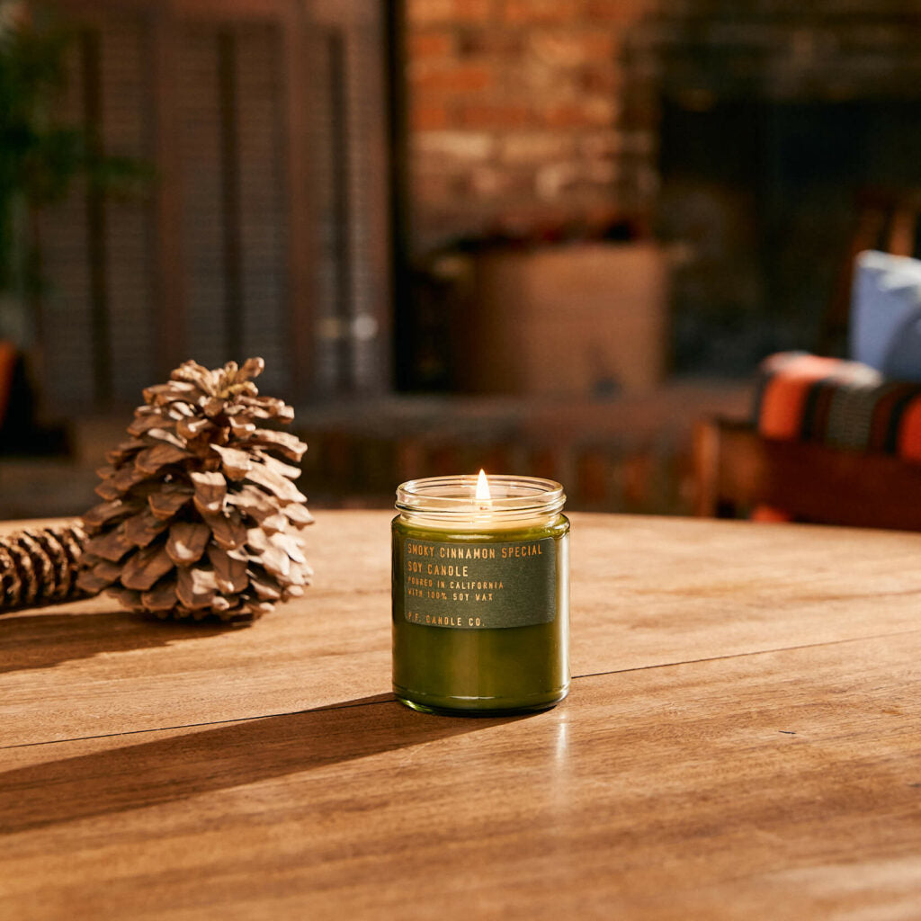 PF Candle Co. Smoky Cinnamon Special - burning candle