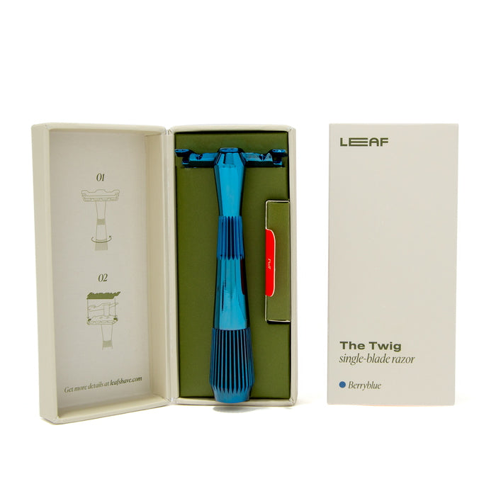 The Twig Razor Kit Berryblue with packaging