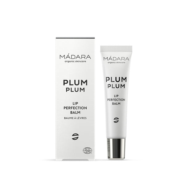 Mádara Plum Plum Lip Perfection Balm with packaging