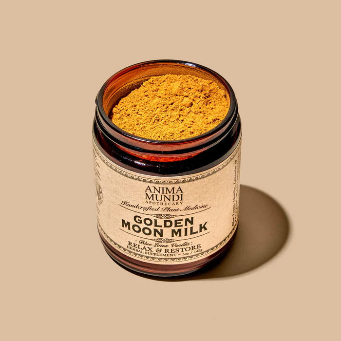 Golden Moon Milk: barattolo aperto alla vaniglia Blue Lotus
