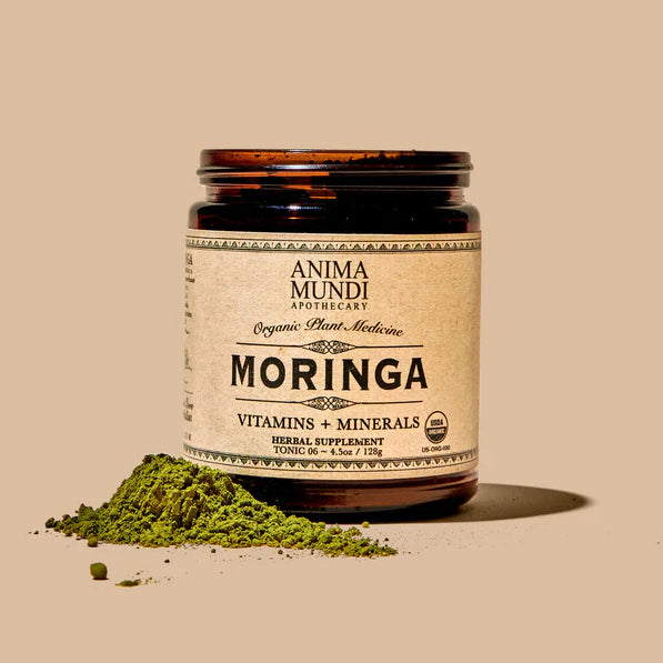 Anima Mundi Moringa: 100% Organic Master Mineralizer - beige background