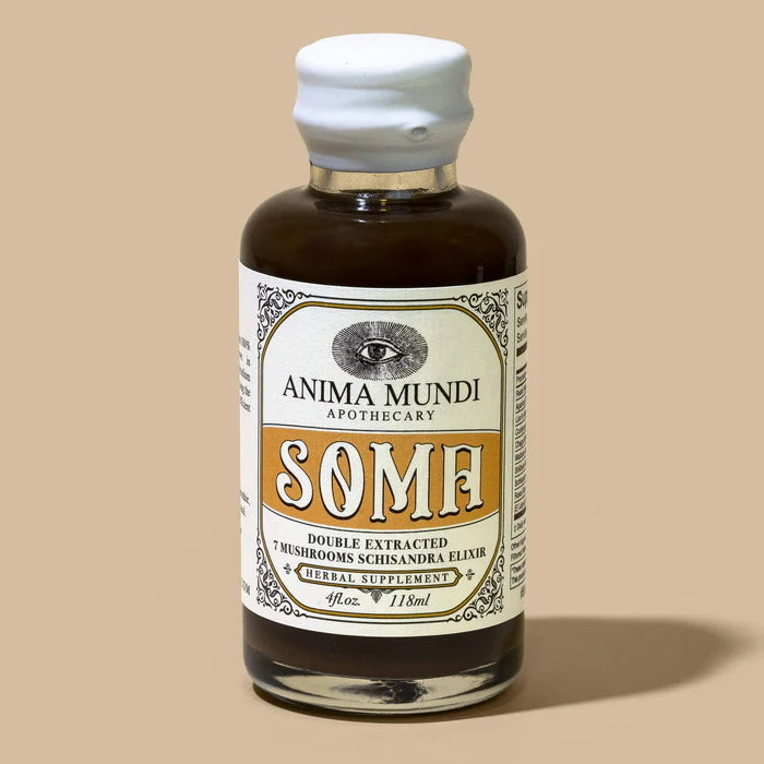 Soma Elixir: 7 Mushrooms + Vitamin C - beige background