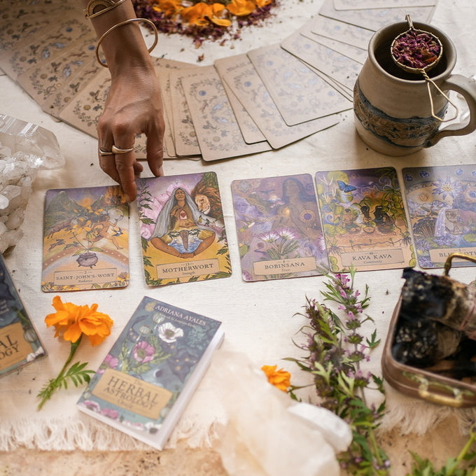 Oráculo de astrología herbaria | Baraja de cartas y estado de ánimo de guía