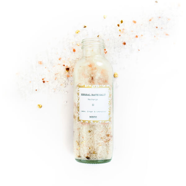 Mirins Copenhagen Aromatherapy Bath Salts Recharge Open Bottle