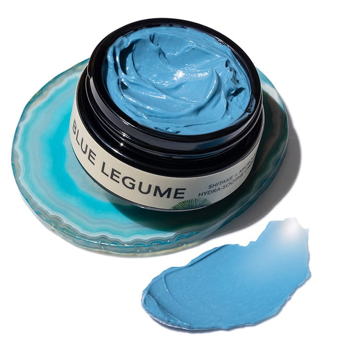 Mascarilla hidratante calmante Lilfox Blue Legume - frasco abierto