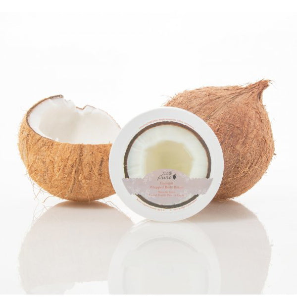 100% Pure Burro per il corpo montato al cocco con noci di cocco