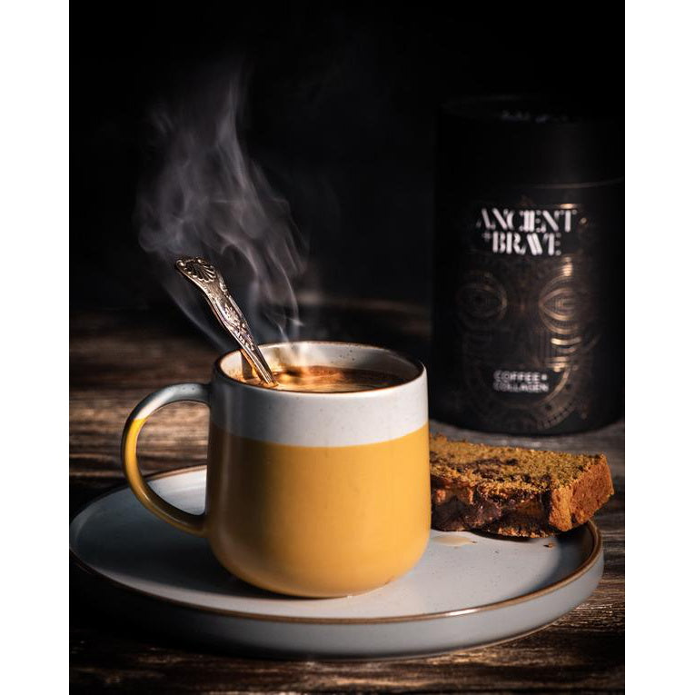 Ancient + Brave - Coffee + Collagen Mood ImageAncient + Brave - Coffee + Collagen - Hot Cup of coffee