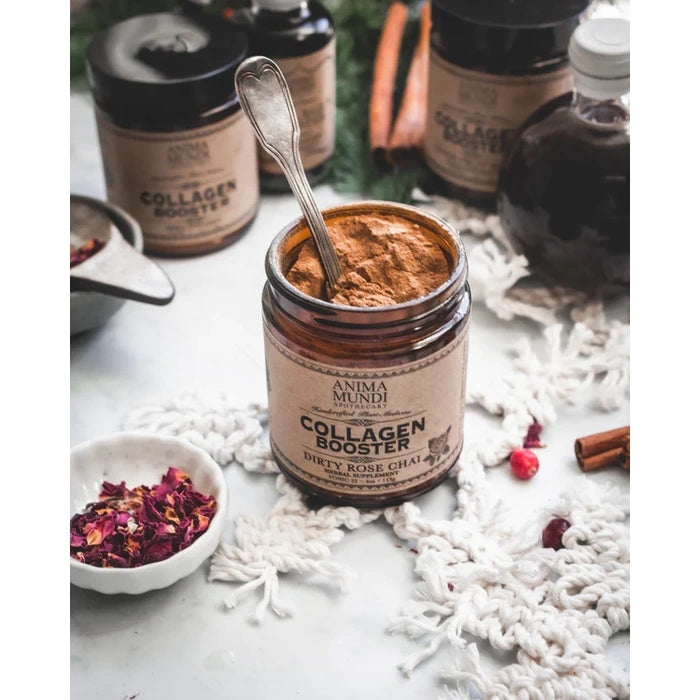 Collagen Booster Dirty Rose Chai: Plantbased Lifestyle Jar With Spoon