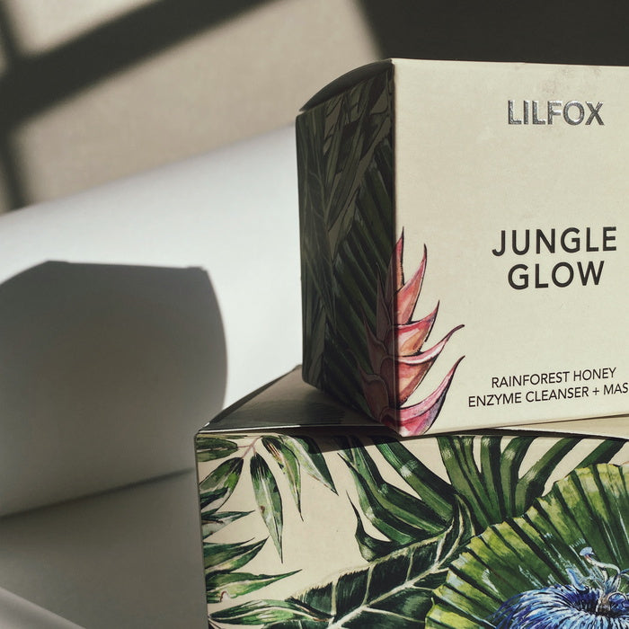 Lilfox Jungle Glow Nettoyant + Masque Enzymatique Au Miel Tropical - emballage