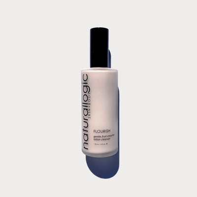 Naturallogic Flourish Fruit Enzyme Lotion Cleanser Grey Background