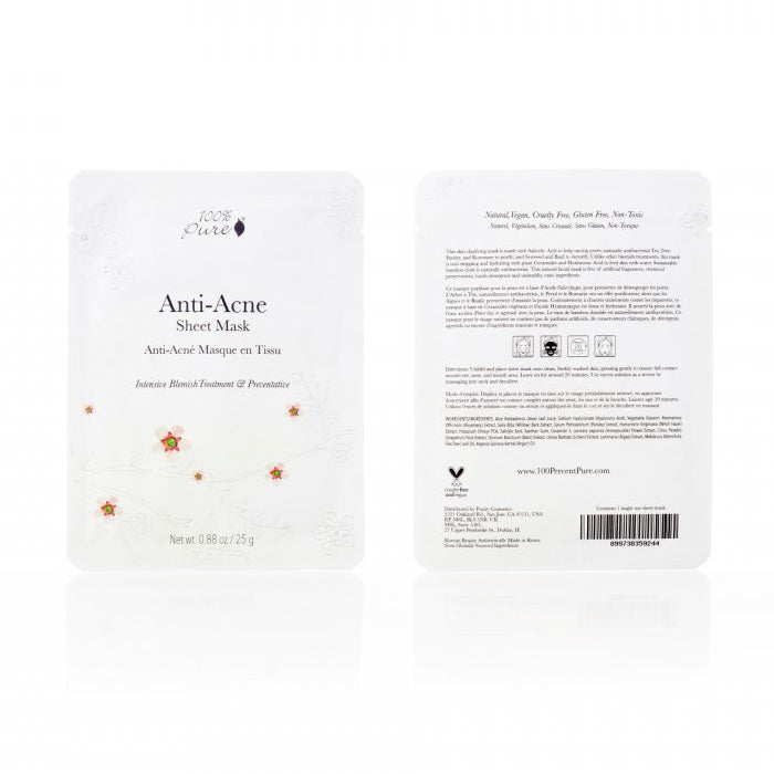 Sheet Mask Anti Acne Front and Back